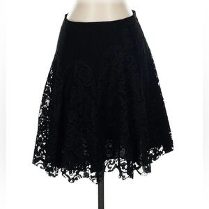 Diane Von Furstenburg Elegant Black Lace Skirt